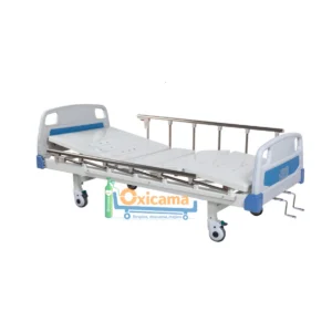 Cama Clínica Mecánica de 2 Manivelas con Barandas Rebatibles